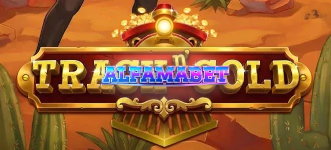Tampilan visual mesin slot bertema kereta api klasik dengan elemen emas dan rel.